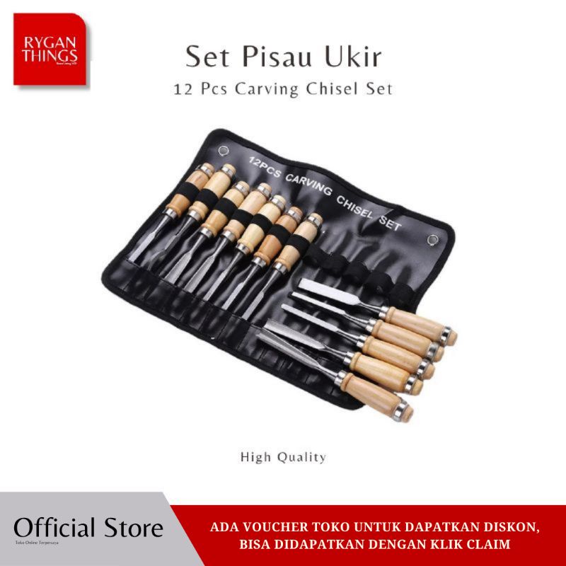 

Set Pisau Ukir Pahat Kayu 12 in 1 Wood Carving Art Knife