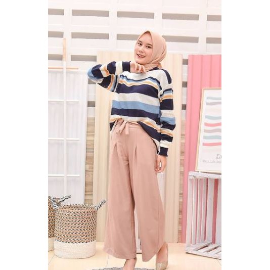 baju rajut polly stripe korea style rajutan