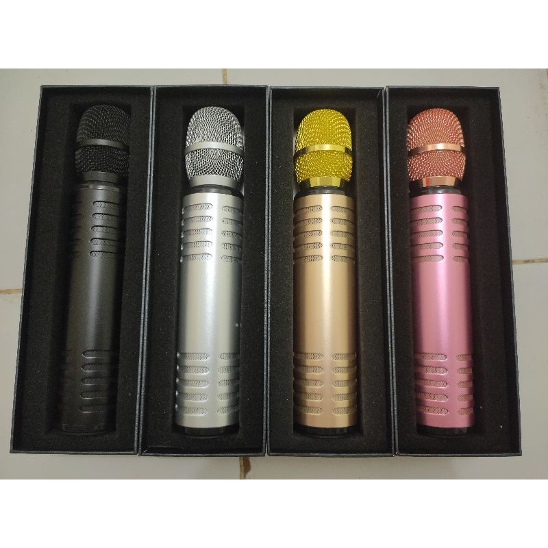 Mic Karaoke K6 Wireless Bluetooth Karaoke Player Smule Microphone Speaker KTV Efek USB Player