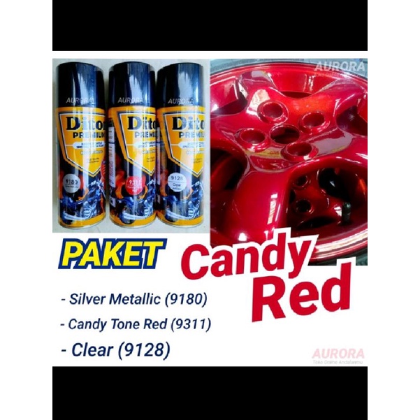 PAKET LENGKAP DITON PREMIUM 9311 CANDY TONE MERAH CAT SEMPTOR DITON 400CC