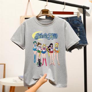 Kaos T shirt Lengan Pendek Motif Kartun  Sailor  Moon  Untuk 