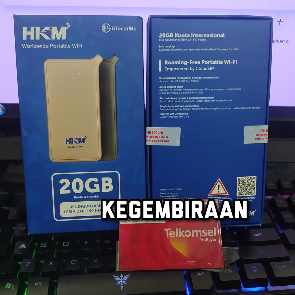 Mifi 4G LTE HKM G008 Unlock Gratis XL GO IZI 60GB dan Roaming