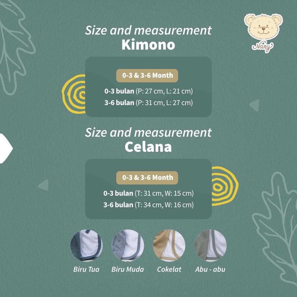 Kimono Baju Pendek Bayi Celana Pendek Denim Baby 0-6 Bulan - Nary