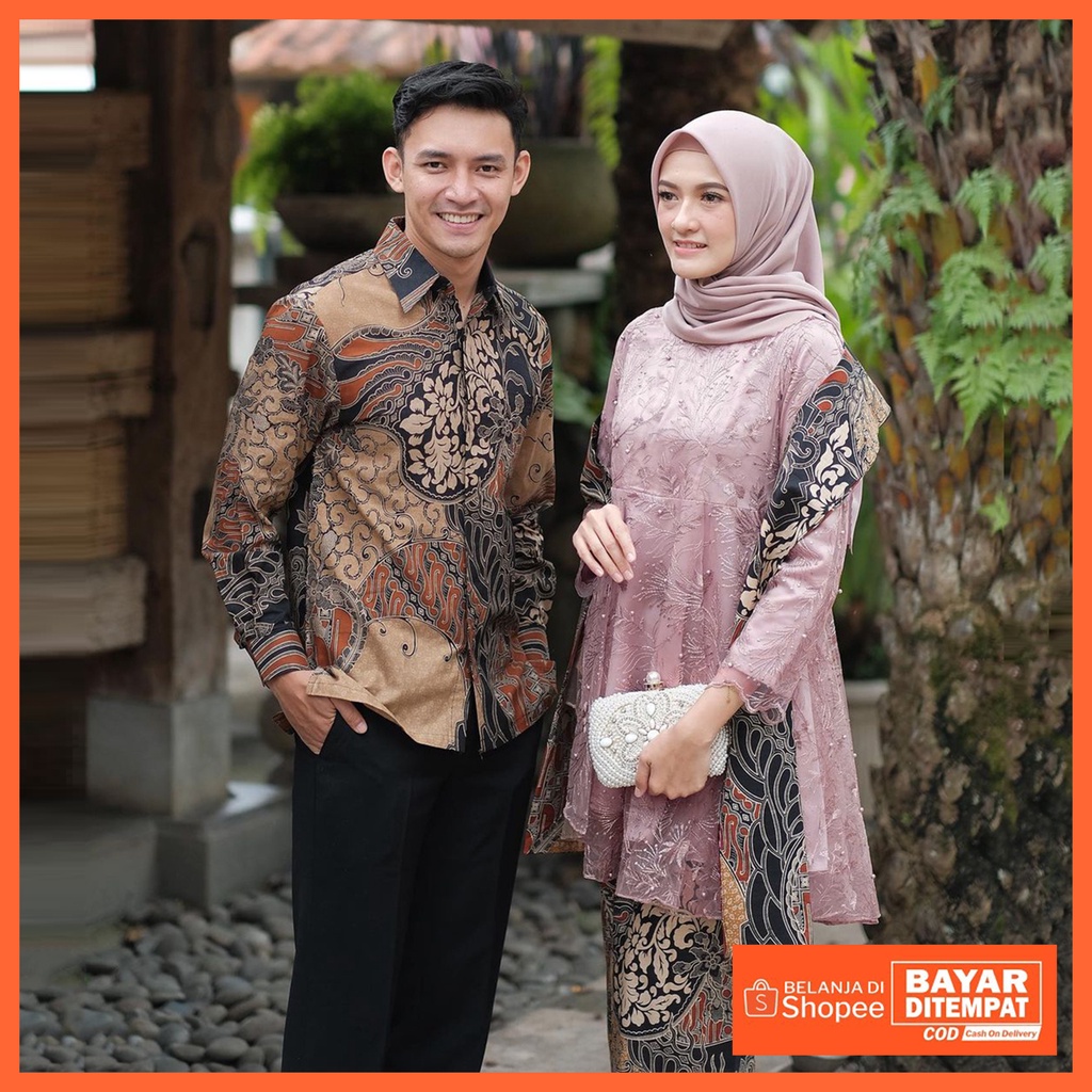 Maura Couple - Sania Ruffle Batik Couple Ori Ndoro Jowi DNT Garansi Termurah Shopee - MOTE DUSTY