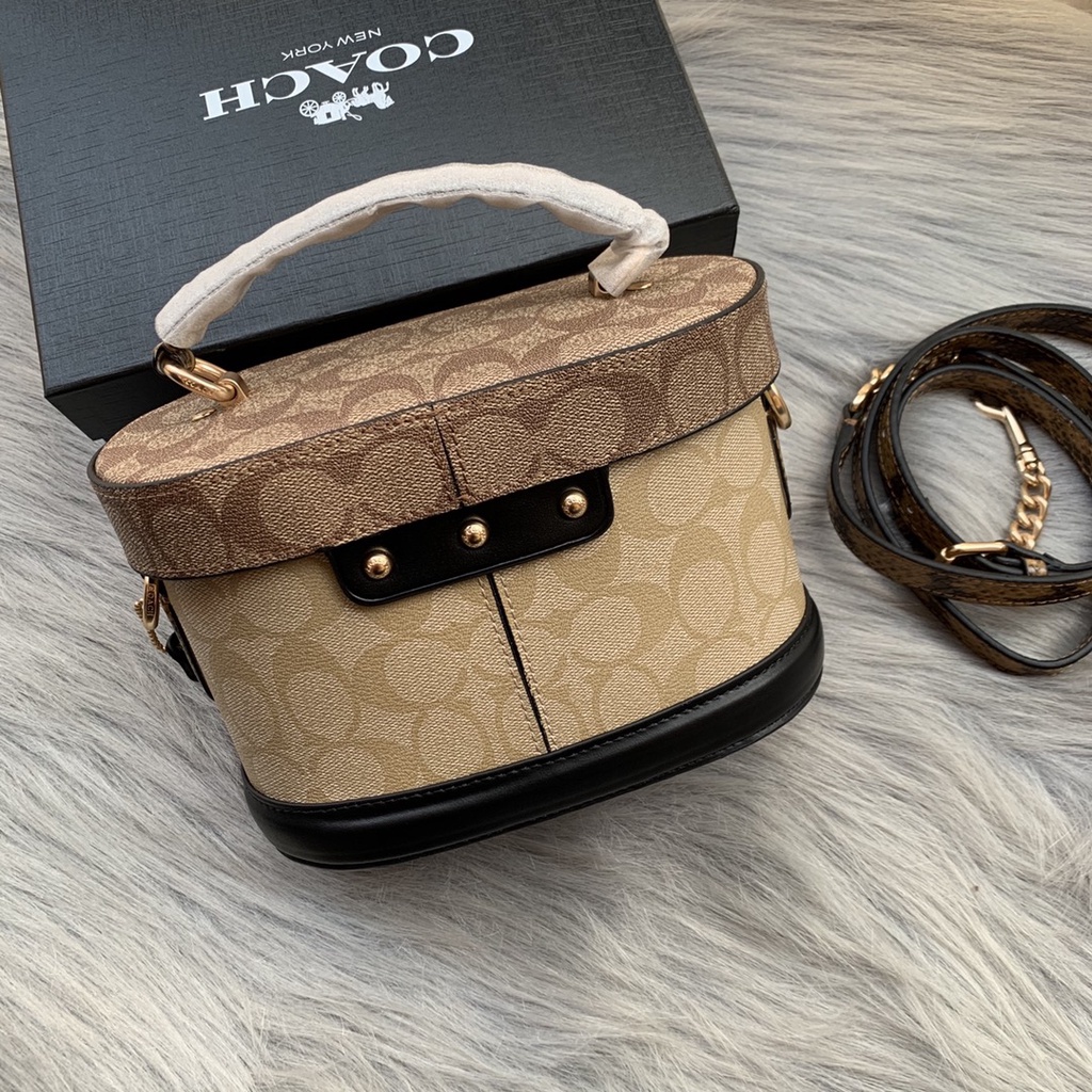 TAS WANITA CROSSBODY GEORGIE GEM CROSSBODY BAG IN BLOCKED SIGNATURE CANVAS 5504