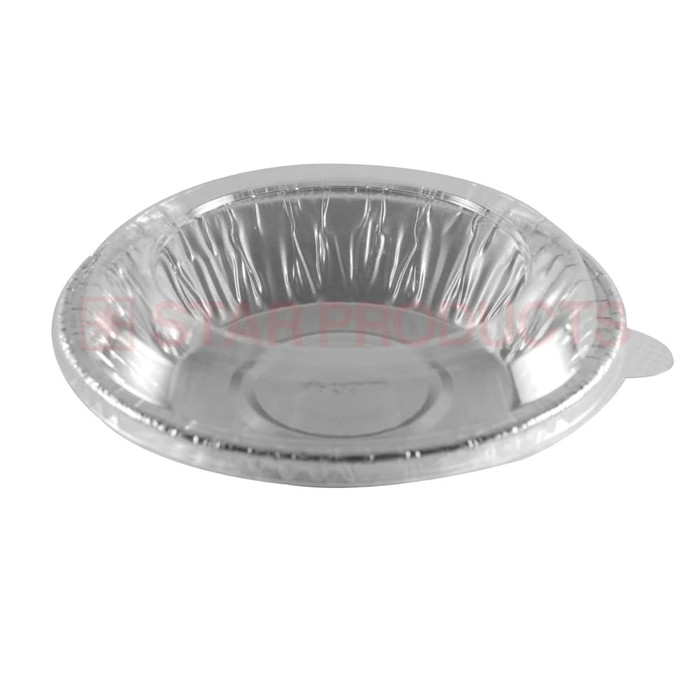 Wadah Aluminium Foil 3206P Bulat plus Lid/Tray Baking/3206P/100ml/Isi 20pcs
