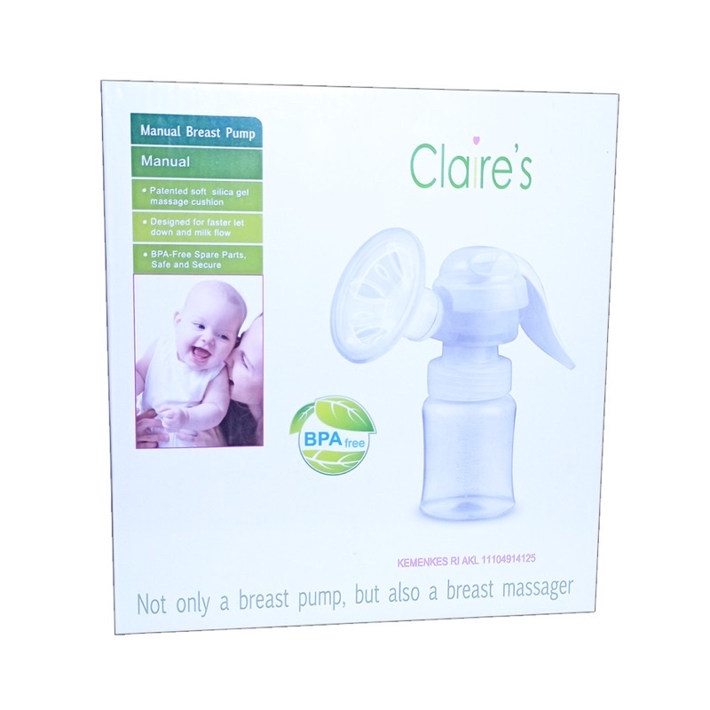 Claire's Manual Breast Pump A10 - Claires Pompa Asi Manual Ibu Menyusui + Botol Nipple