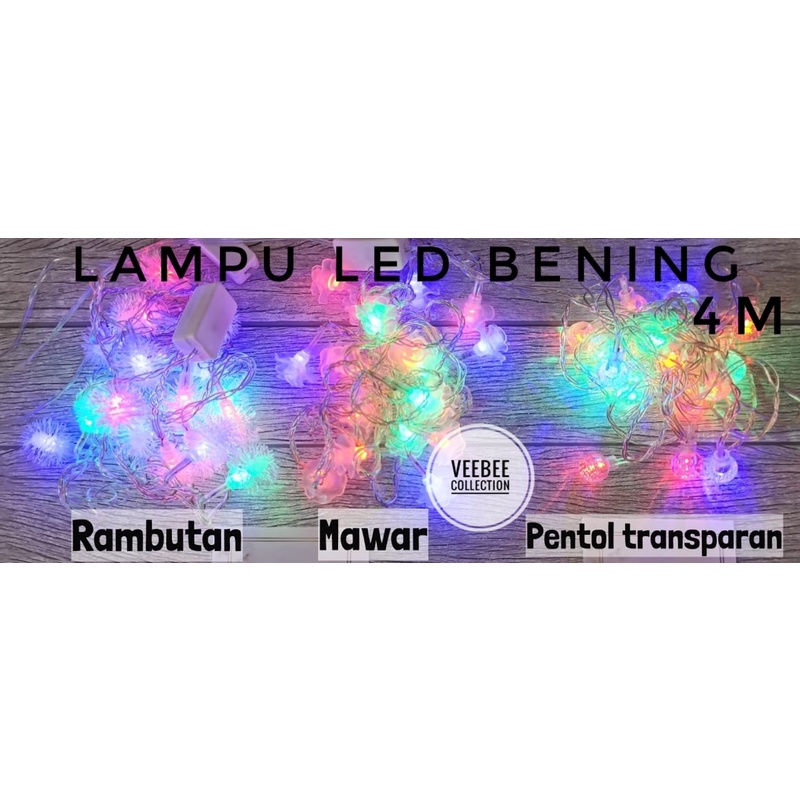 Lampu hias natal LED bening/ lampu hias pohon natal pohon terang/ aksesoris natal/ dekorasi