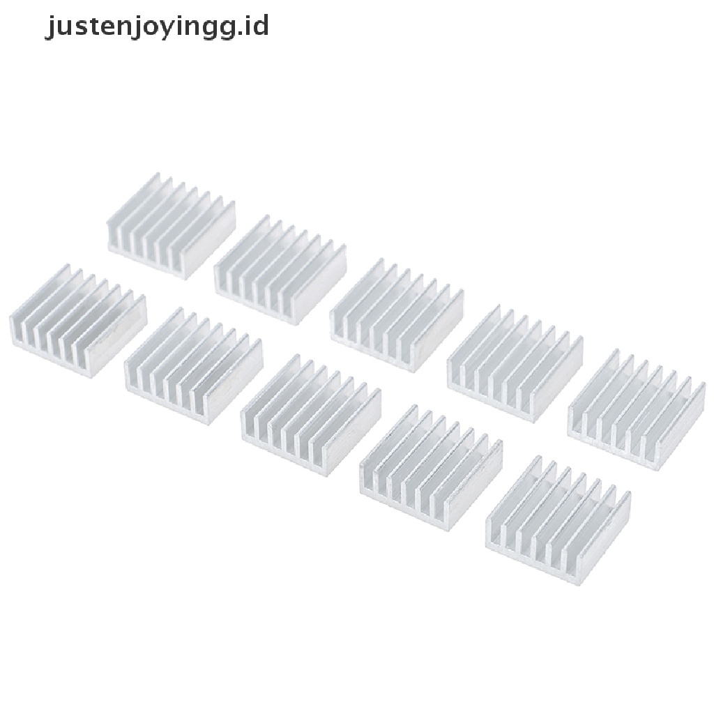 10pcs chip radiator Pendingin Elektronik Bahan Aluminum Ukuran 14x14 X 6mm