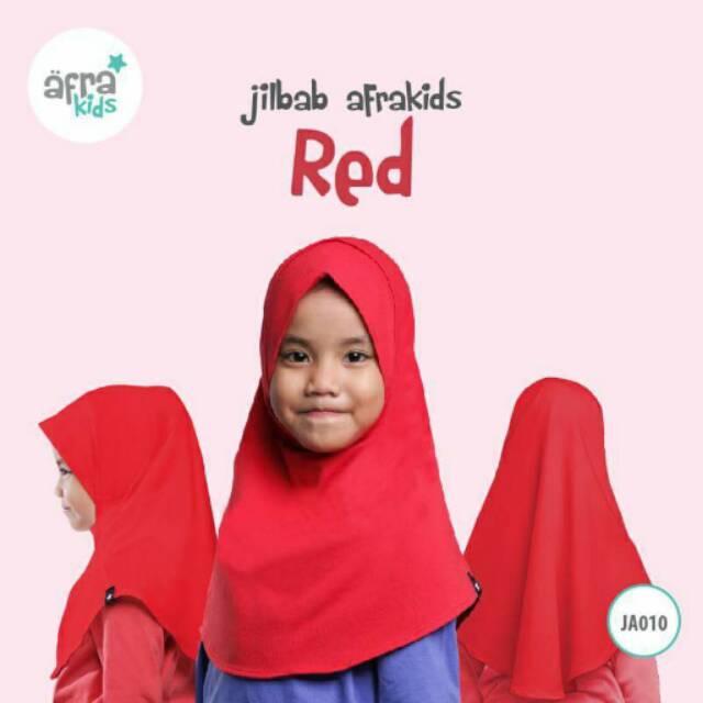 jilbab bergo khimar kerudung khimar anak afrakids warna merah ja 010