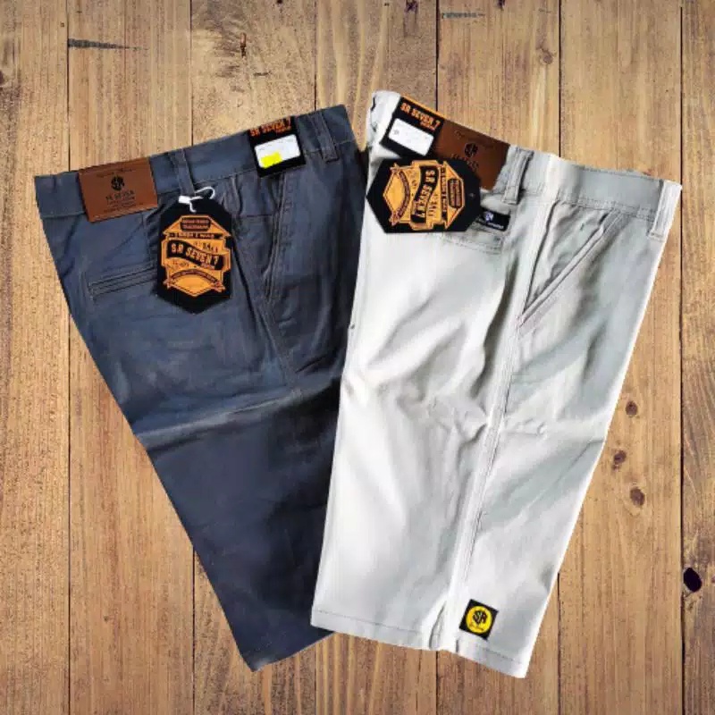 Celana Chino Pendek Pria Stretch Cotton Combed Chino Pendek Cowok 27-38 Chino Pendek SR Seven