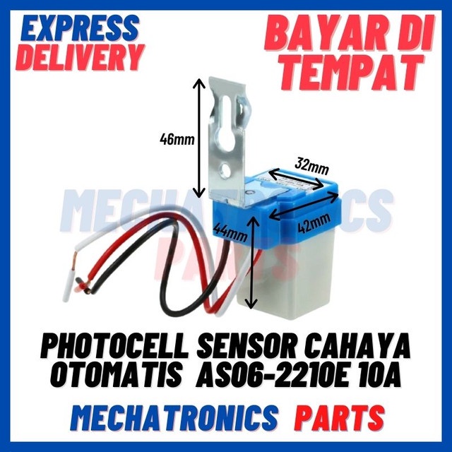 [SEN-9043] PHOTOCELL FOTOCEL SENSOR CAHAYA LAMPU LED SAKLAR OTOMATIS SIANG MALAM AS06-2210E 10A