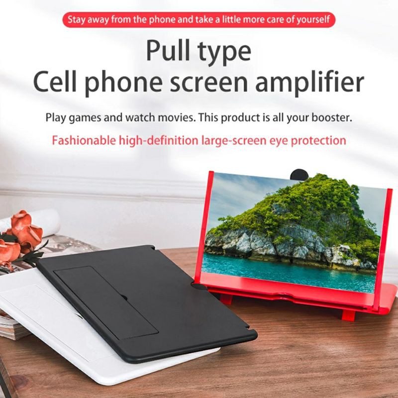 Kaca Pembesar Layar Smartphone 3D HD Uk. 12 Inch/Pembesar Layar HP