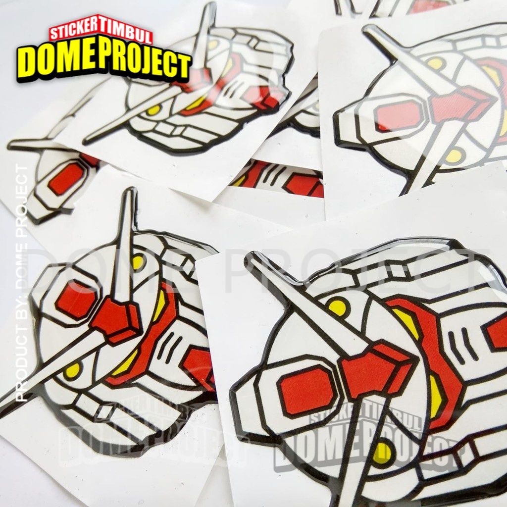 Stiker Motor Timbul GUNDAM RX-78 HEAD EMBLEM STIKER RESIN LENTUR AKSESORIS BODY MOTOR