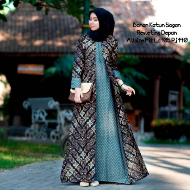 Long dress batik - dress pesta gamis pesta Agnes gamis kebaya modern dress batik gamis 2822