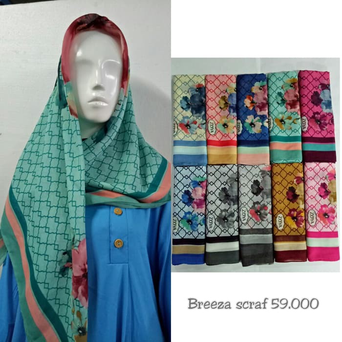 Hijab/ Kerudung Segi Empat Breeza Scarf Zoya Original