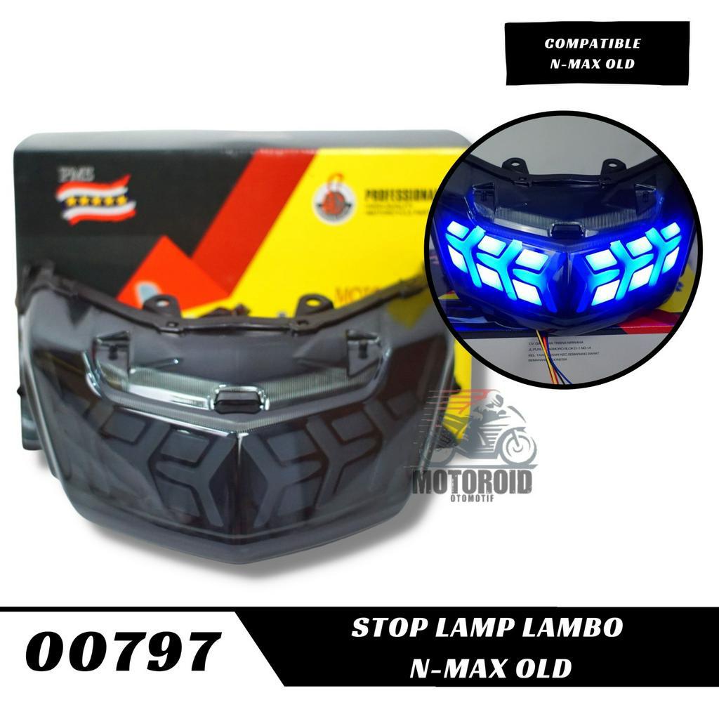 Lampu PNP Motor Nmax lama Stoplamp Belakang Variasi Model Lamborghini 3 in 1 Yamaha Nmax Old 2019-2018-2017-2016-2015