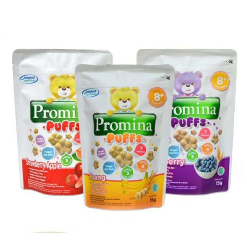 Promina Puffs 15gr Snack Bayi MPASI Cemilan Bayi 8m+ / Makanan Ringan Balita Baby PROMINA PUFFS 15g