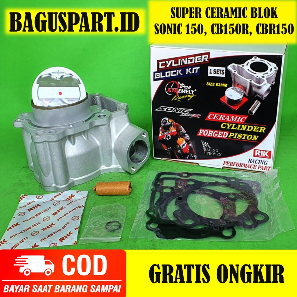 BLOK BORE UP SONIC 150 CB150R CBR150R SUPRA GTR 62 63 CERAMIC CASTING FORGED XTREME RACING