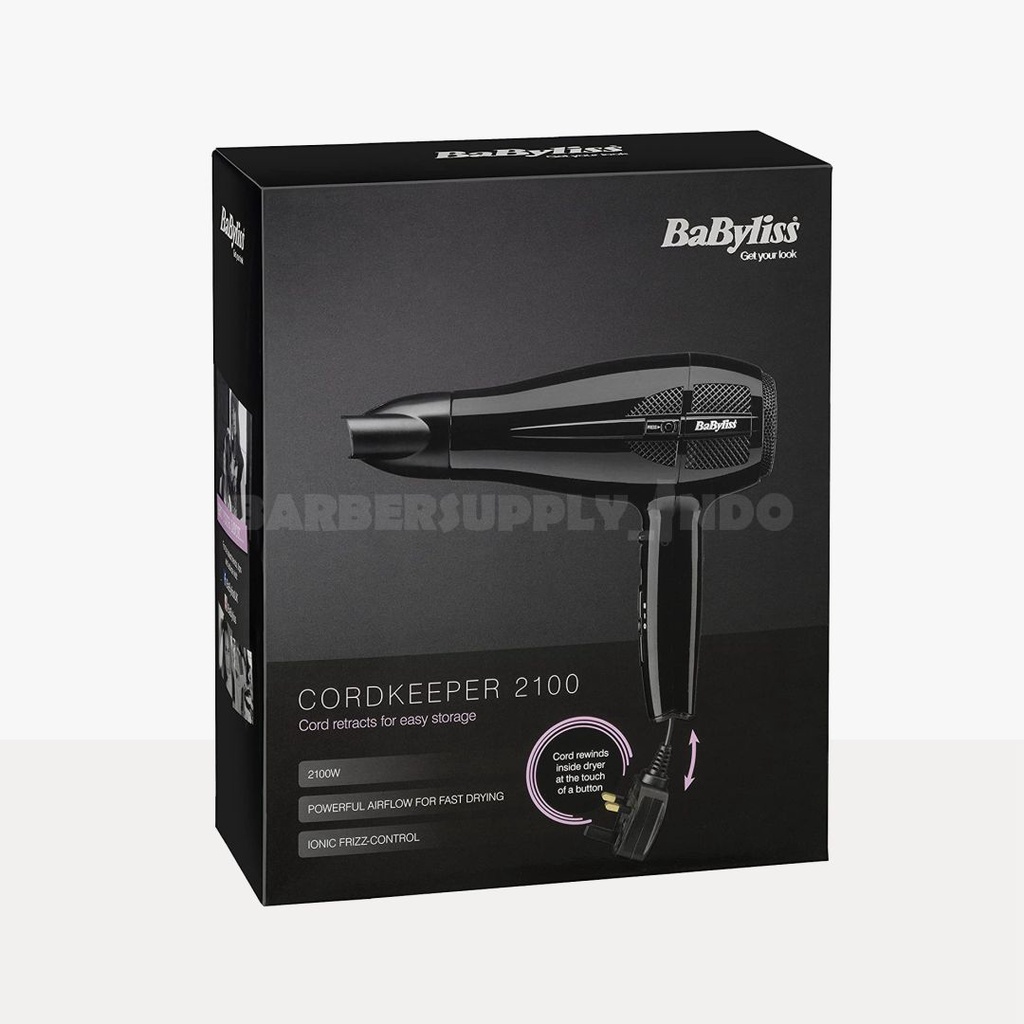 BABYLISS HAIR DRYER 2100 WATT CORDKEEPER HAIRDRYER PENGERING RAMBUT