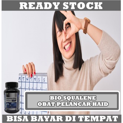 Obat Haid Tidak Teratur - Telat Datang Bulan, Haid Berkepanjangan, Haid Terlalu Lama, Haid Telat 2 Bulan, Haid Lancar, Haid Lama, Haid Tidak Normal - Bio Squalene Original 100% Multikhasiat Halal Herbal BPOM