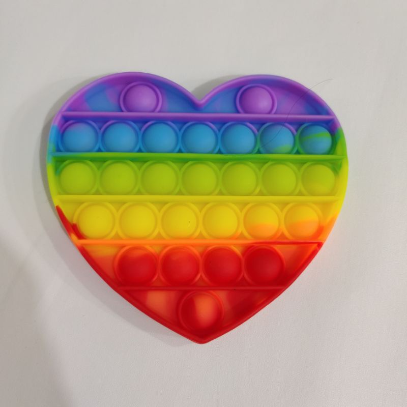 FREE GUNDU KELERENG!Mainan Pop It Penghilang Stress Viral Tiktok Jumbo 20cm Bahan Import Bagus Halus Model New Bts-Love Rainbow