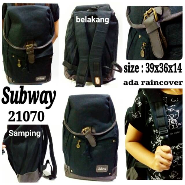 Tas ransel subway 21070 backpack sekolah murah tas punggung wanita terbaru