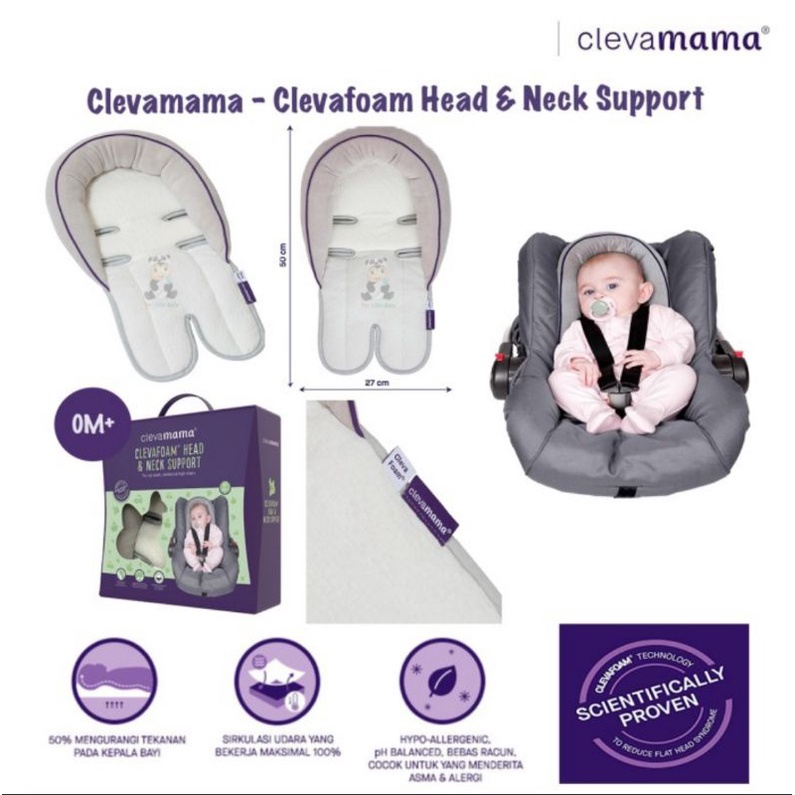 Clevamama Clevafoam Head &amp; Neck Support for Car Seats, Strollers &amp; High Chairs