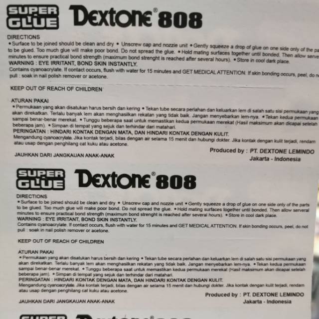 Super glue DEXTONE untuk metal plastic wood porcelain LEM super logam plastik kayu beling