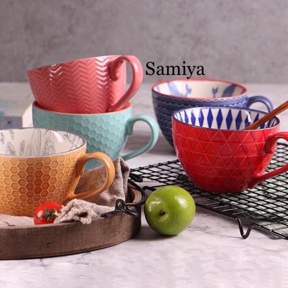 Super Sale Cangkir ceramic embossed hand painted cangkir 