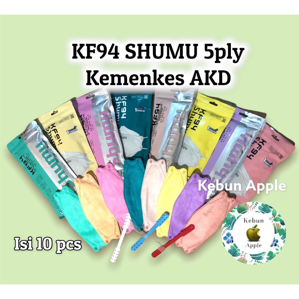 Masker Shumu KF94 5ply Premium Earloop 10 Pcs - 5 Ply KF94 Sudah KEMENKES