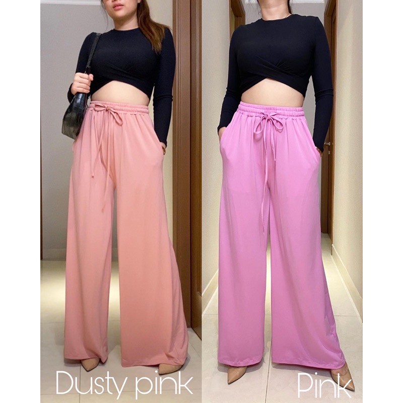 537 celana  bahan highwaist fashion wanita  Shopee  