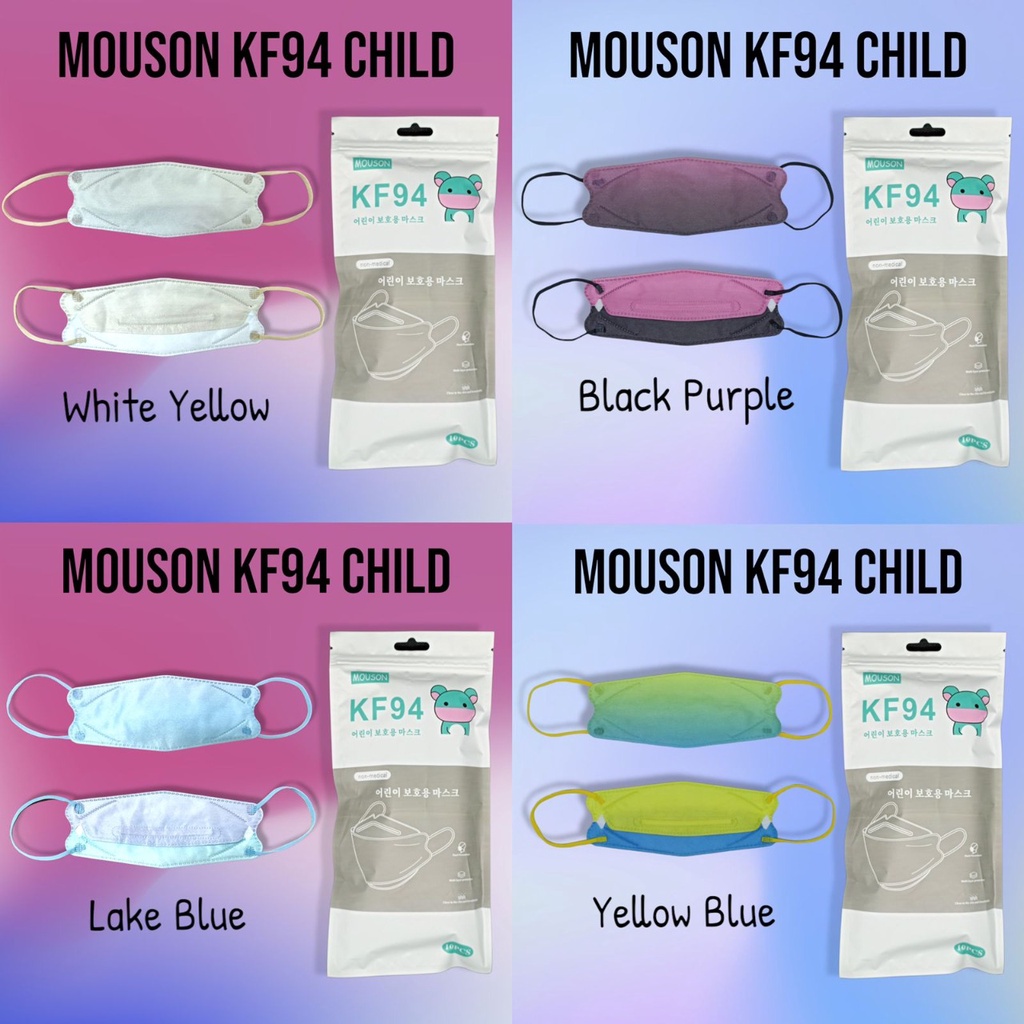 MASKER ANAK KF94 MOUSON 1 PACK ISI 10PCS WARNA GRADASI DAN MOTIF KARAKTER [SWEETSPACE]