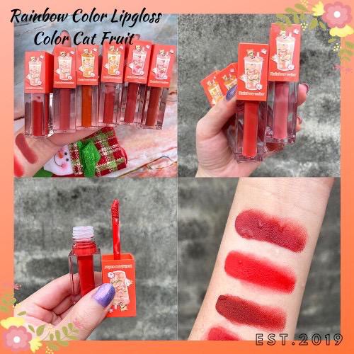 (CYBER) COD TERMURAH ecer grosir Lipgloss Rainbow Color Cat Fruit terlaris