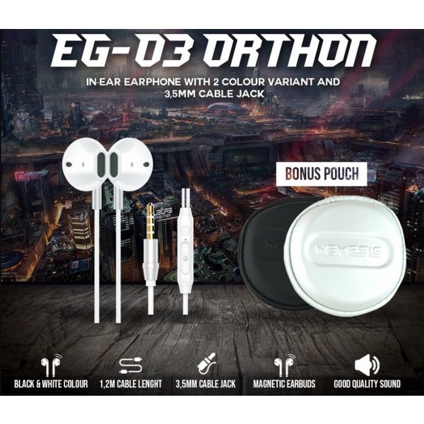 Earphone NYK Nemesis EG-03 EG03 Orthon - Gaming In Ear - Headset Ori