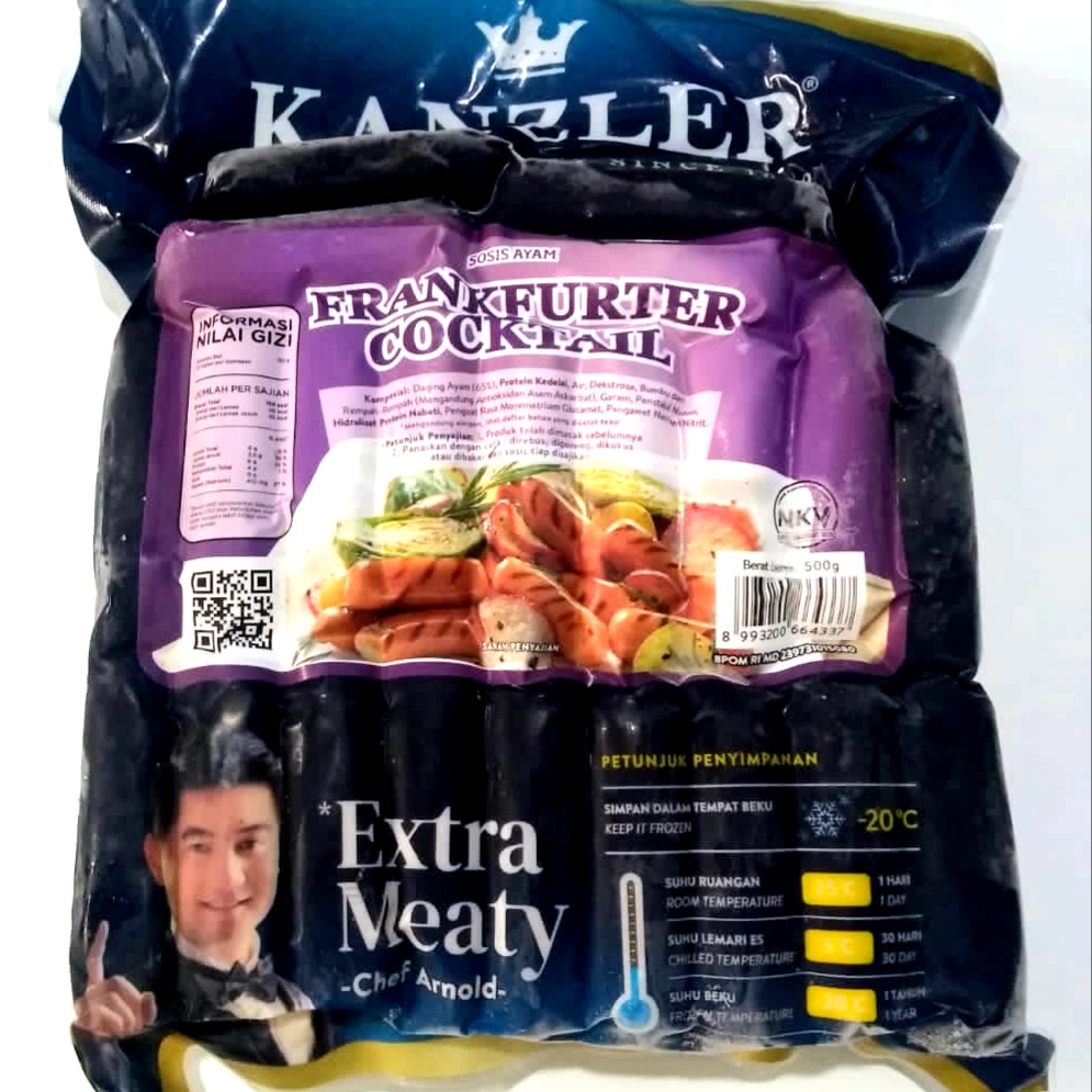 

KANZLER Sosis Chicken Frankfurter Cocktail 500gr