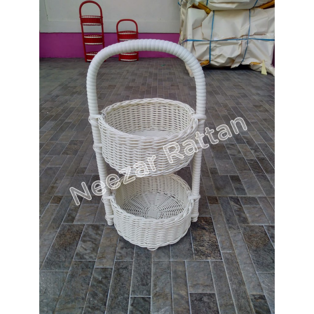 Tempat rak bumbu bawang rotan sintetis 2 susun Shopee Tempat rak bumbu bawang rotan sintetis 2 susun Shopee