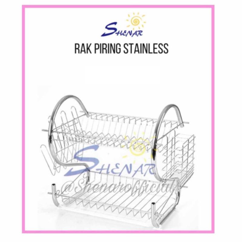 Rak Piring Susun 2 Tri J  / Rak Piring Stainless