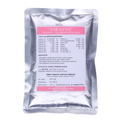 TM VITA multivitamin, mineral elektrolit untuk unggas 250gr  PT TMC