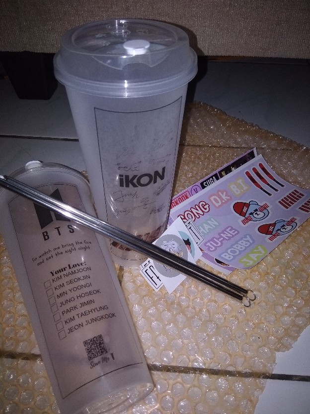 Reusable Cup Nct Treasure Bts Txt Exo Straykids Enhypen Seventeen Ikon