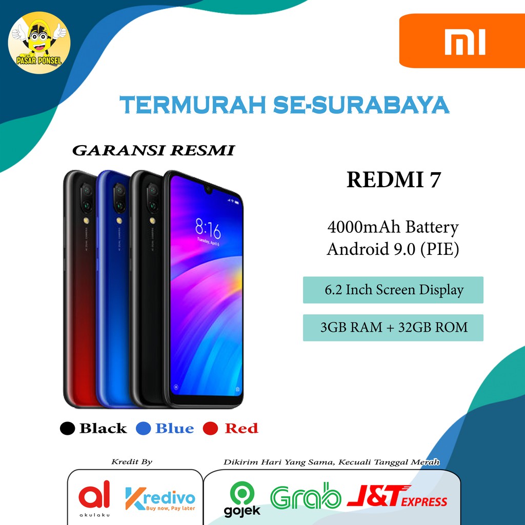 HP XIAOMI REDMI 7 RAM 3/32 GARANSI RESMI TERMURAH SE SURABAYA