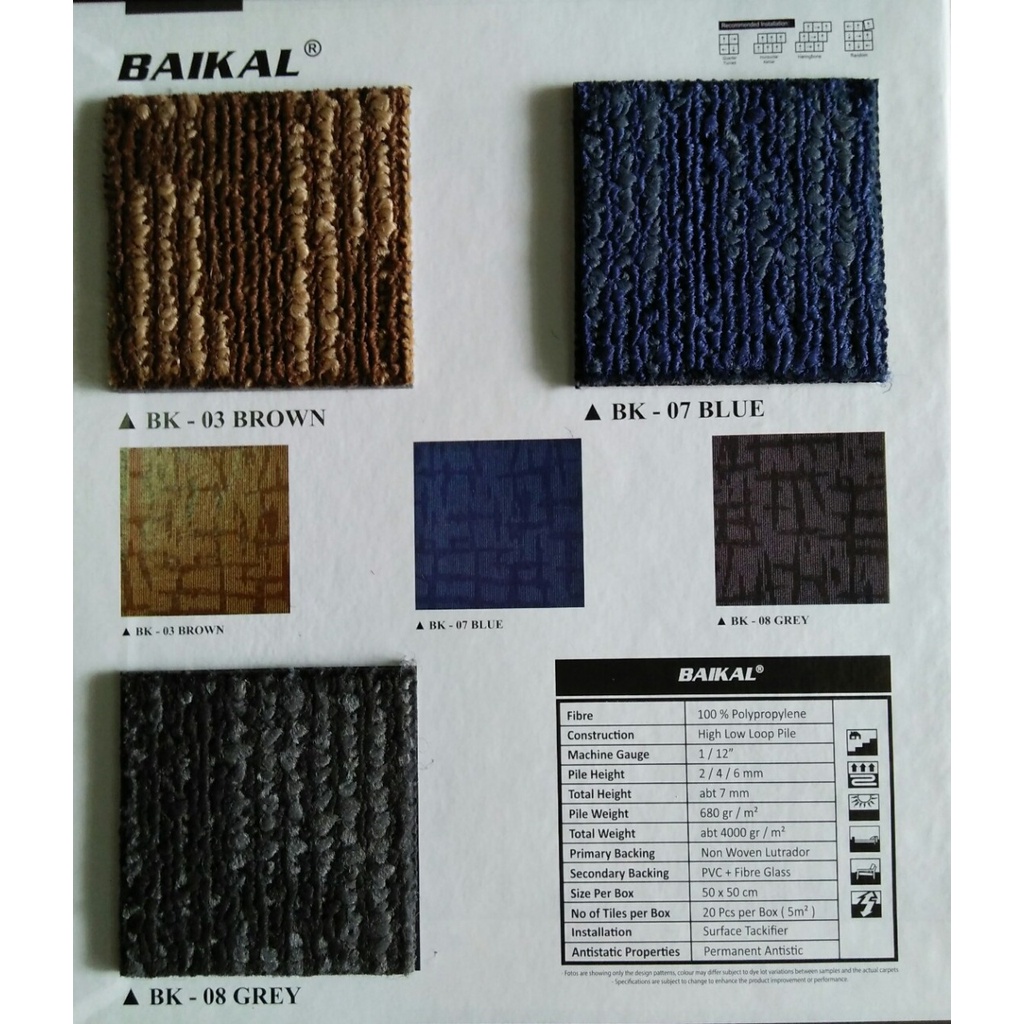 Karpet Tile Kantor Baikal