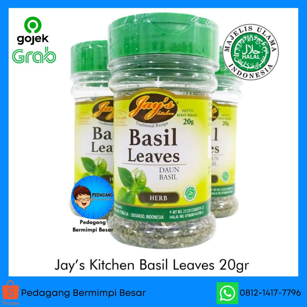 Jay's Kitchen Basil Leaves 20gr | Daun Basil Kering | Dry Basil