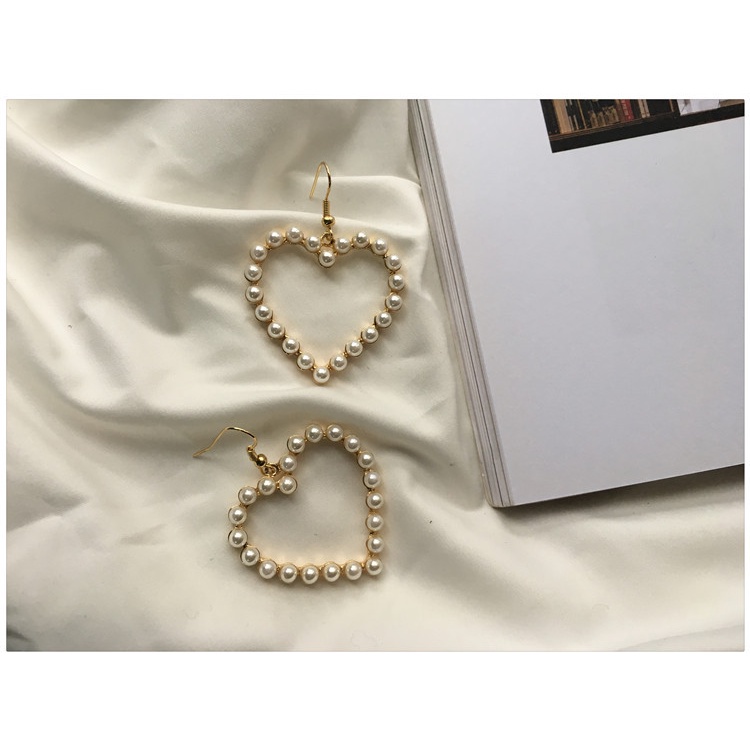 Anting Stud Desain Hati Peach Aksen Mutiara Bahan S925 Gaya Klasik Untuk Wanita