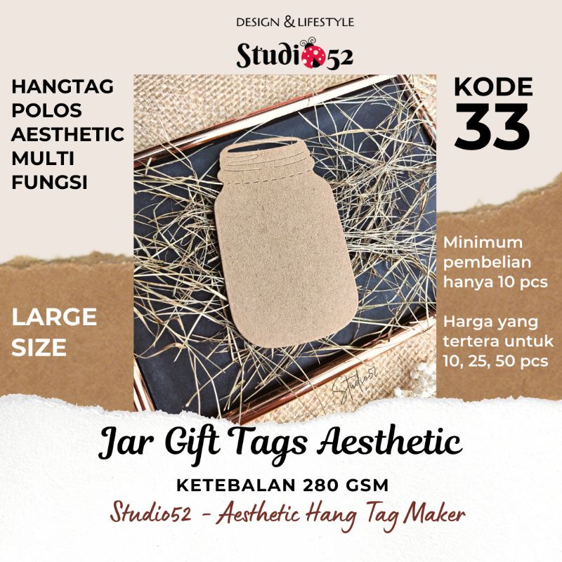 

Hang Tag Polos Jar Tags Botol Madu dan Botol Selai Aesthetic Serbaguna kode 33