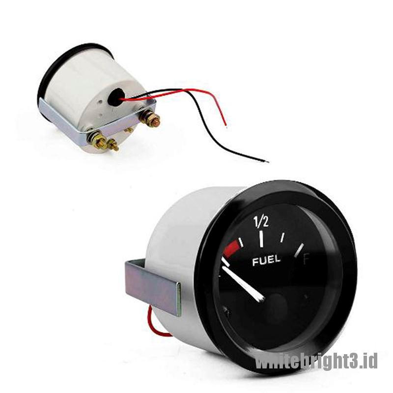 Panel Indikator Level Bahan Bakar Mobil / Kapal Laut Analog 52mm Dengan Bezel Hitam + LED Merah