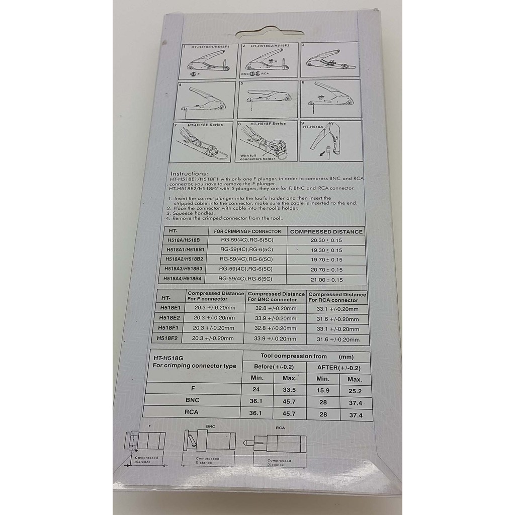 Tang Compression F for RG59 / RG6 Type HT-H518A