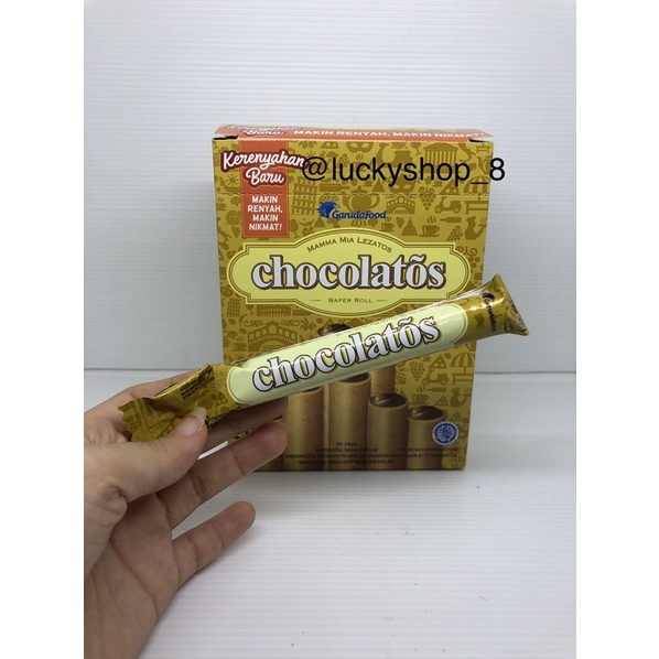 

Chocolatos - Classic Wafer Roll rasa coklat (box isi 24 pcs)