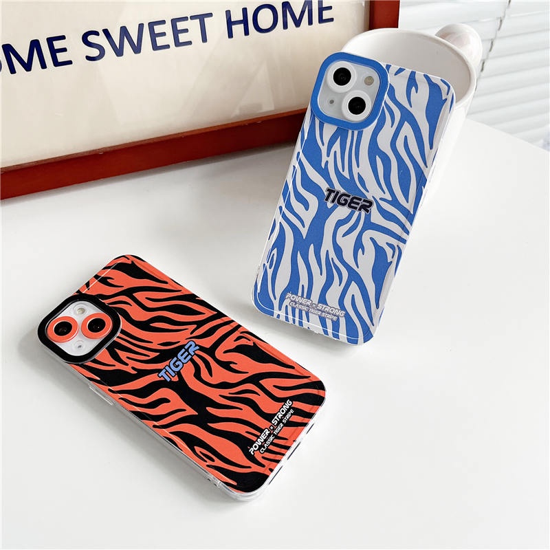 Soft Case TPU Motif Harimau Untuk iPhone 13 12 11 Pro Max X Xs Max XR 8 7 Plus