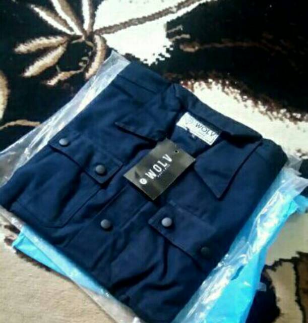 Jaket Semi Parka Biru Navy